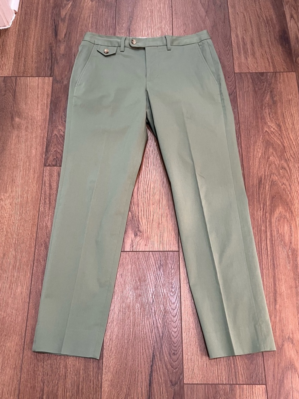 Bonobos Slim Fit Olive Green Chinos‎ Pants Size 30x29 Italian Emmetex Fabric